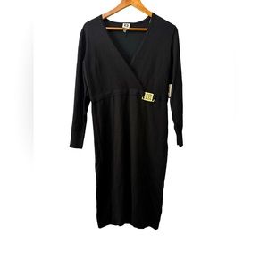 Anne Klein Long Sleeve Sweater Dress NWT Womens  Size Small Gold Buckle Detail‎